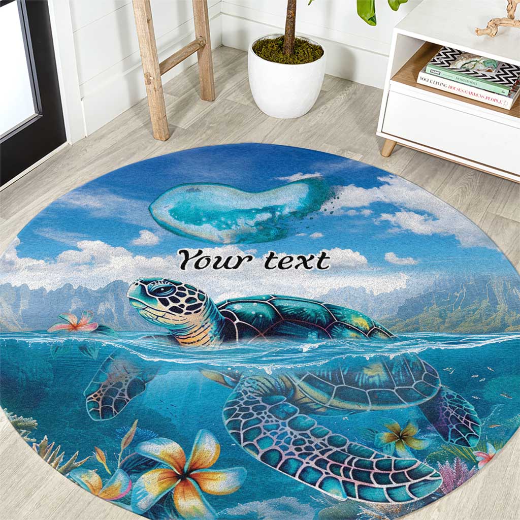 Personalised Palau Kayangel Atoll Round Carpet Turtle With Coral Reef Under Water