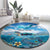 Personalised Palau Kayangel Atoll Round Carpet Turtle With Coral Reef Under Water