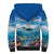 Personalised Palau Kayangel Atoll Sherpa Hoodie Turtle With Coral Reef Under Water