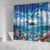 Personalised Palau Kayangel Atoll Shower Curtain Turtle With Coral Reef Under Water