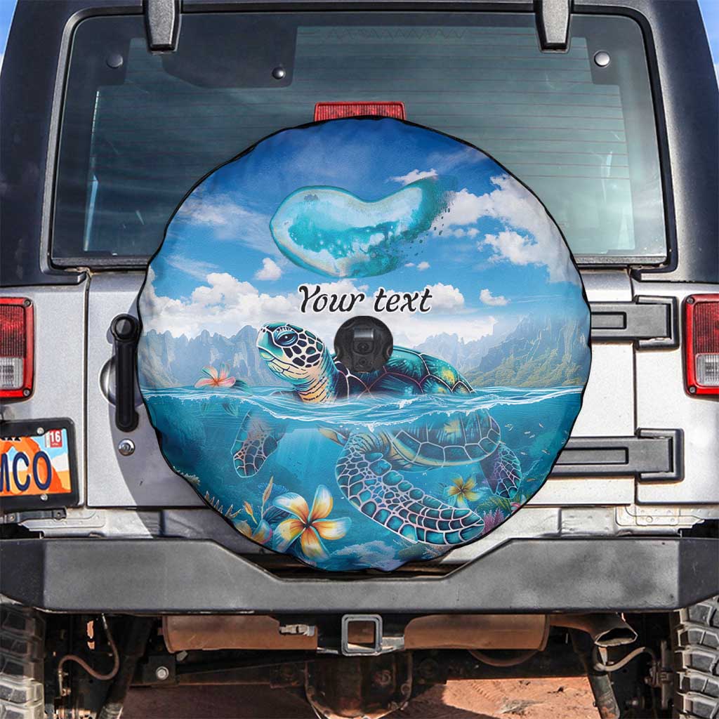 Personalised Palau Kayangel Atoll Spare Tire Cover Turtle With Coral Reef Under Water