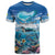 Personalised Palau Kayangel Atoll T Shirt Turtle With Coral Reef Under Water