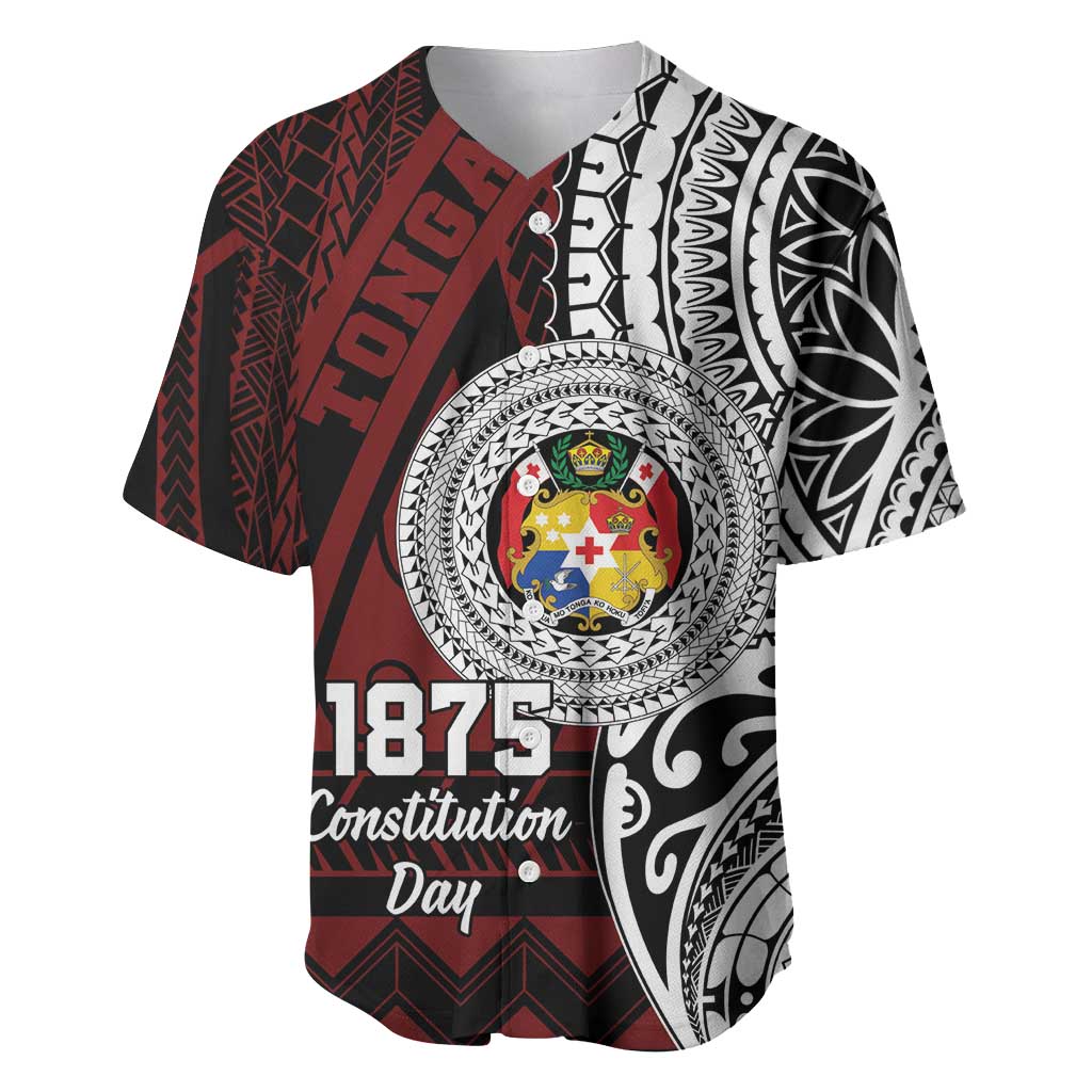 Personalised Tonga Constitution Day 1875 Baseball Jersey Polynesian Tribal Tattoo