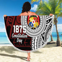 Personalised Tonga Constitution Day 1875 Beach Blanket Polynesian Tribal Tattoo LT9 - Polynesian Pride