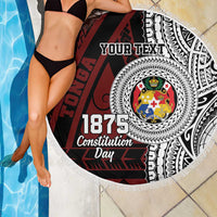 Personalised Tonga Constitution Day 1875 Beach Blanket Polynesian Tribal Tattoo LT9 - Polynesian Pride