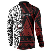 Personalised Tonga Constitution Day 1875 Button Sweatshirt Polynesian Tribal Tattoo LT9 - Polynesian Pride