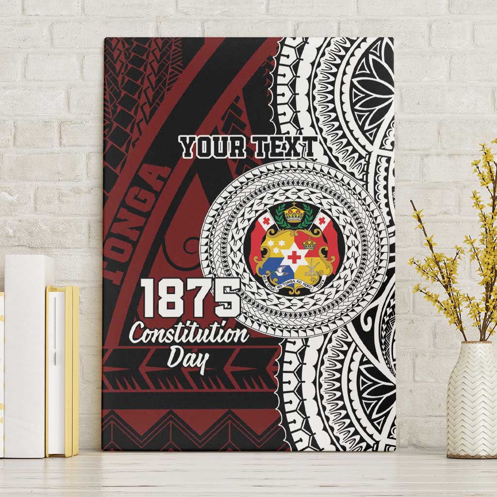 Personalised Tonga Constitution Day 1875 Canvas Wall Art Polynesian Tribal Tattoo LT9 Without Frame Red - Polynesian Pride