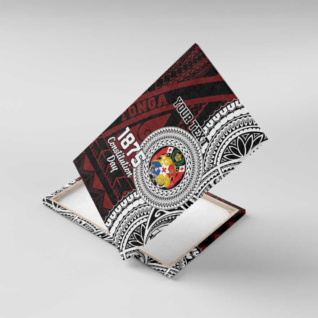 Personalised Tonga Constitution Day 1875 Canvas Wall Art Polynesian Tribal Tattoo LT9 With Frame Red - Polynesian Pride