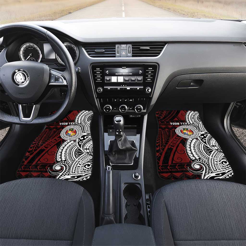 Personalised Tonga Constitution Day 1875 Car Mats Polynesian Tribal Tattoo LT9 Set 2pcs - Front Red - Polynesian Pride