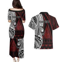 Personalised Tonga Constitution Day 1875 Couples Matching Puletasi and Hawaiian Shirt Polynesian Tribal Tattoo LT9 - Polynesian Pride