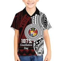 Personalised Tonga Constitution Day 1875 Family Matching Summer Maxi Dress and Hawaiian Shirt Polynesian Tribal Tattoo
