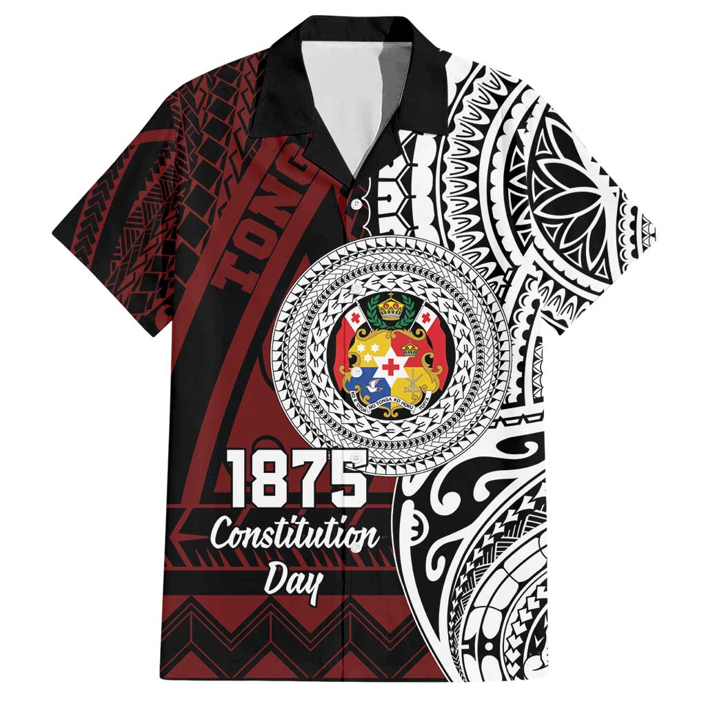 Personalised Tonga Constitution Day 1875 Hawaiian Shirt Polynesian Tribal Tattoo LT9 Red - Polynesian Pride