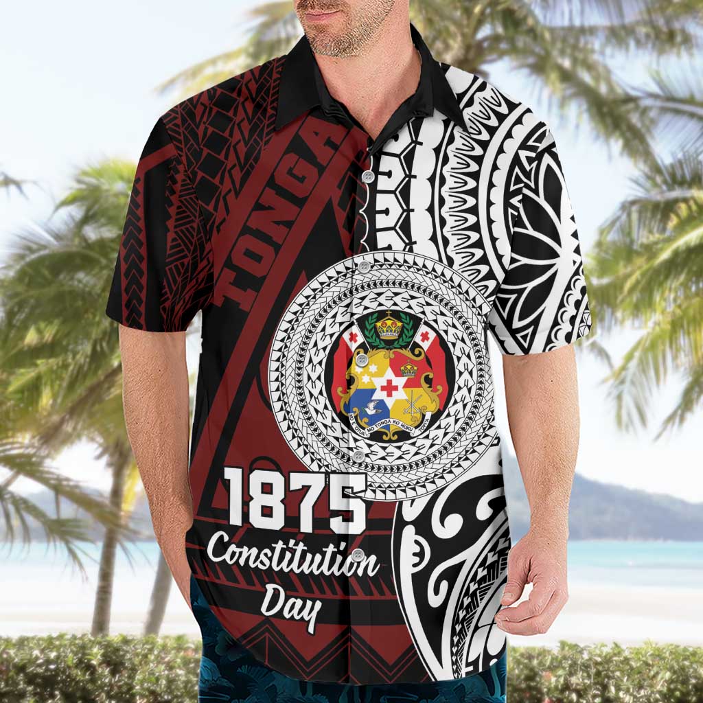 Personalised Tonga Constitution Day 1875 Hawaiian Shirt Polynesian Tribal Tattoo LT9 - Polynesian Pride