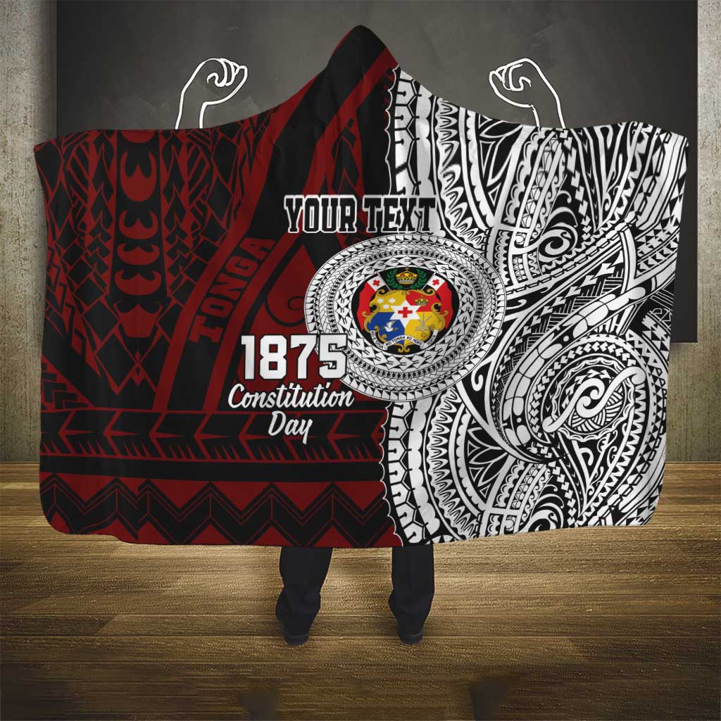 Personalised Tonga Constitution Day 1875 Hooded Blanket Polynesian Tribal Tattoo LT9 - Polynesian Pride