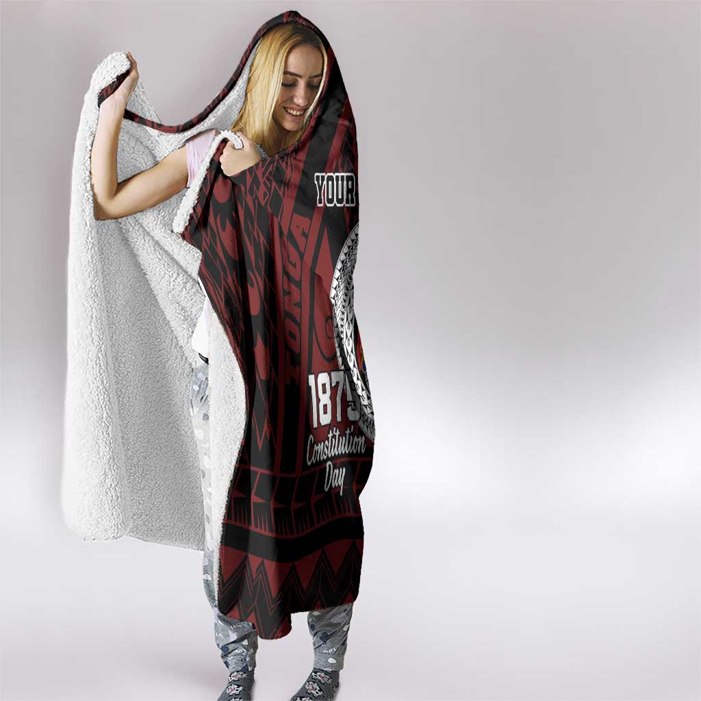 Personalised Tonga Constitution Day 1875 Hooded Blanket Polynesian Tribal Tattoo LT9 - Polynesian Pride