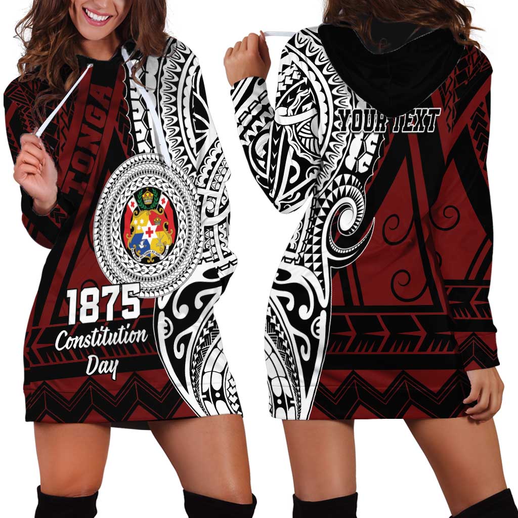 Personalised Tonga Constitution Day 1875 Hoodie Dress Polynesian Tribal Tattoo LT9 - Polynesian Pride