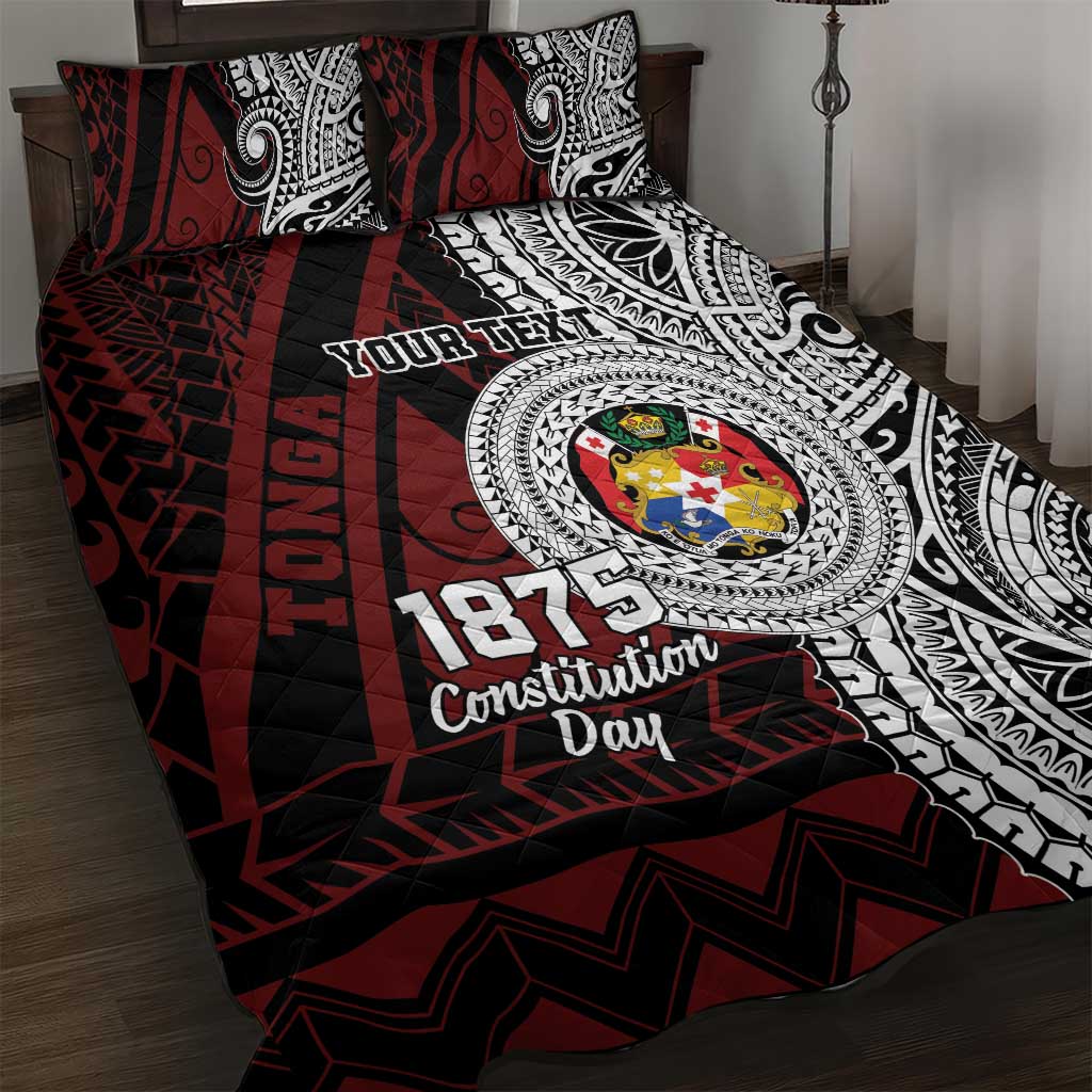 Personalised Tonga Constitution Day 1875 Quilt Bed Set Polynesian Tribal Tattoo