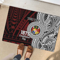 Personalised Tonga Constitution Day 1875 Rubber Doormat Polynesian Tribal Tattoo LT9 - Polynesian Pride