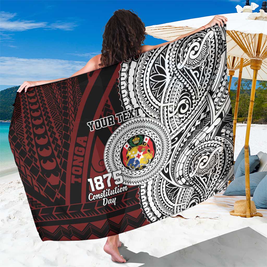 Personalised Tonga Constitution Day 1875 Sarong Polynesian Tribal Tattoo