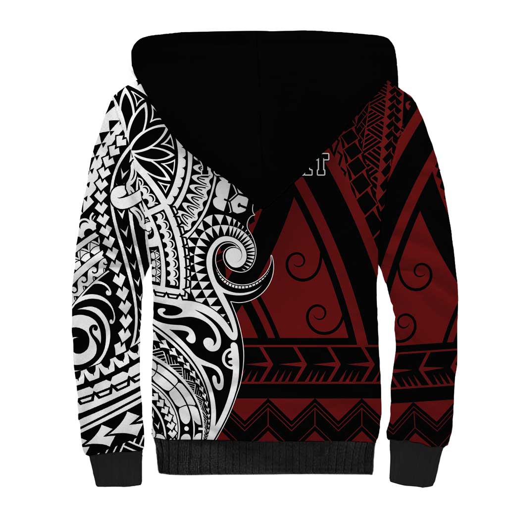 Personalised Tonga Constitution Day 1875 Sherpa Hoodie Polynesian Tribal Tattoo LT9 - Polynesian Pride
