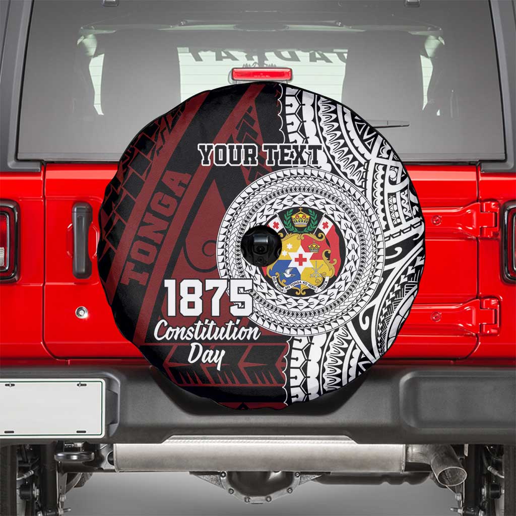 Personalised Tonga Constitution Day 1875 Spare Tire Cover Polynesian Tribal Tattoo LT9 - Polynesian Pride