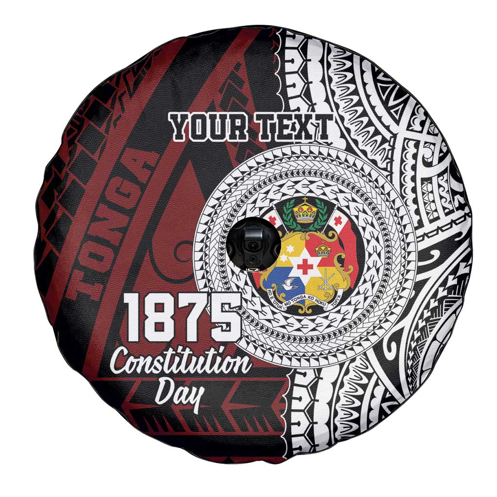 Personalised Tonga Constitution Day 1875 Spare Tire Cover Polynesian Tribal Tattoo LT9 - Polynesian Pride