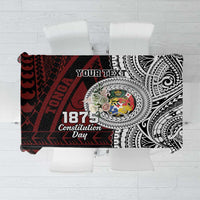 Personalised Tonga Constitution Day 1875 Tablecloth Polynesian Tribal Tattoo LT9 Red - Polynesian Pride