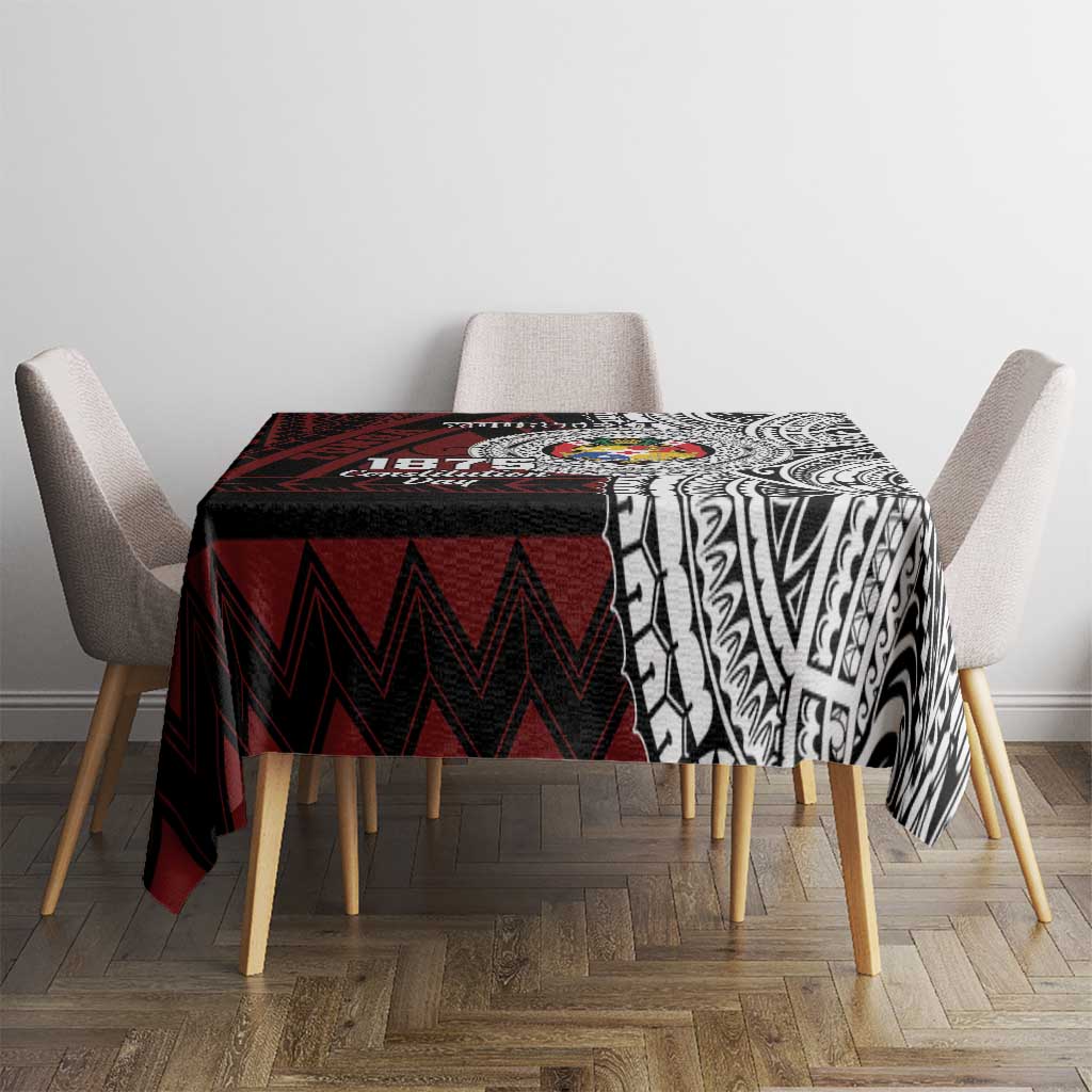 Personalised Tonga Constitution Day 1875 Tablecloth Polynesian Tribal Tattoo LT9 - Polynesian Pride