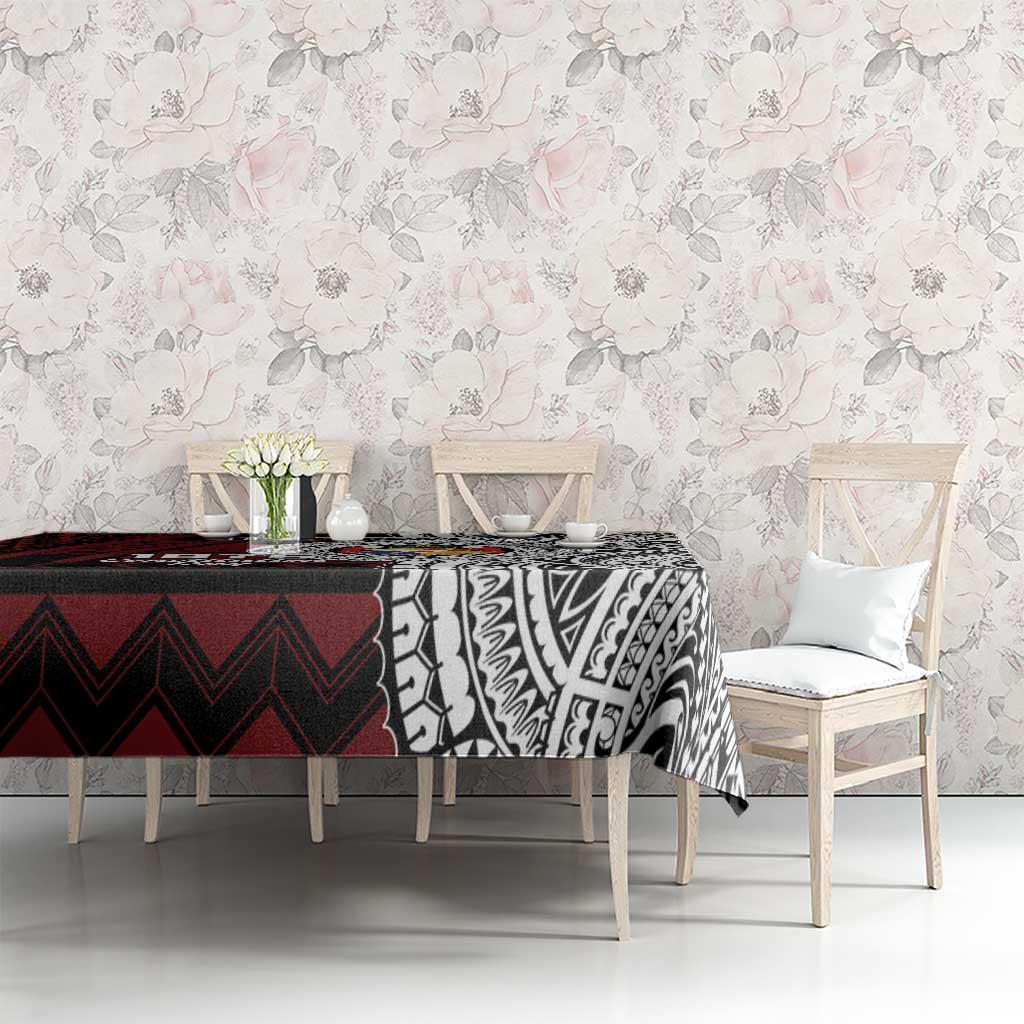 Personalised Tonga Constitution Day 1875 Tablecloth Polynesian Tribal Tattoo LT9 - Polynesian Pride