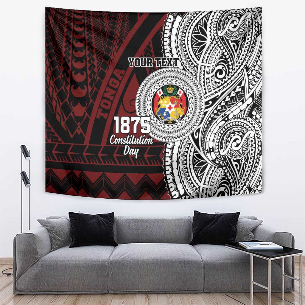 Personalised Tonga Constitution Day 1875 Tapestry Polynesian Tribal Tattoo