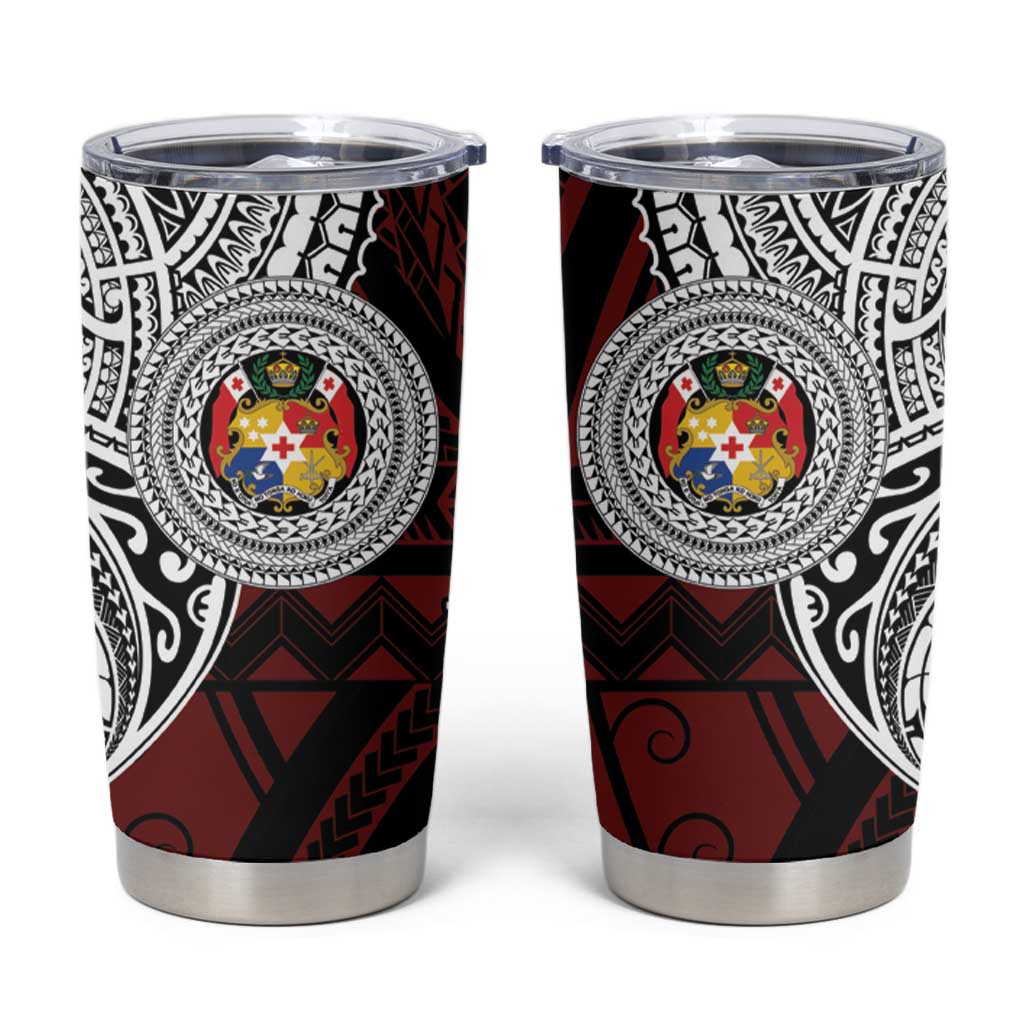 Personalised Tonga Constitution Day 1875 Tumbler Cup Polynesian Tribal Tattoo LT9 Red - Polynesian Pride