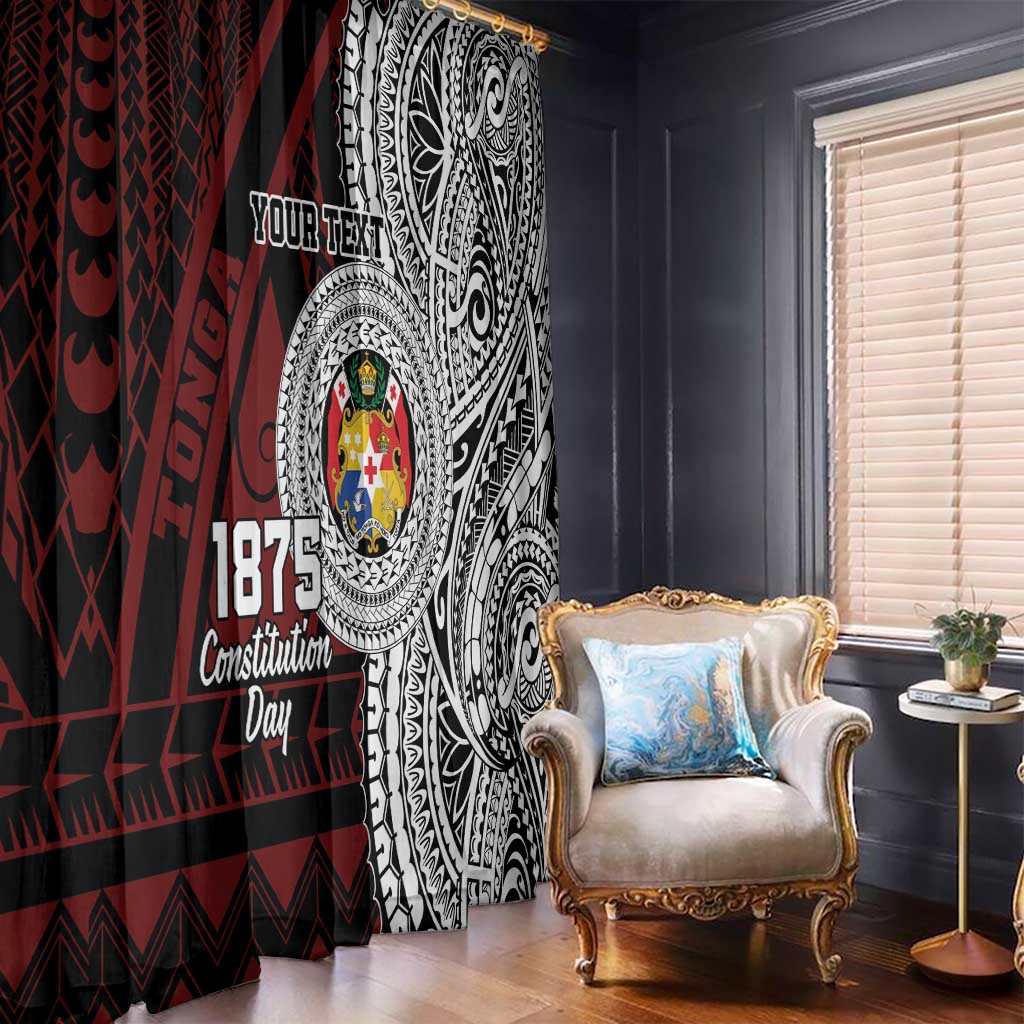 Personalised Tonga Constitution Day 1875 Window Curtain Polynesian Tribal Tattoo LT9 - Polynesian Pride