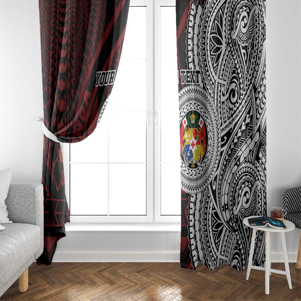 Personalised Tonga Constitution Day 1875 Window Curtain Polynesian Tribal Tattoo LT9 - Polynesian Pride