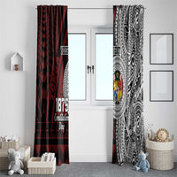 Personalised Tonga Constitution Day 1875 Window Curtain Polynesian Tribal Tattoo LT9 - Polynesian Pride