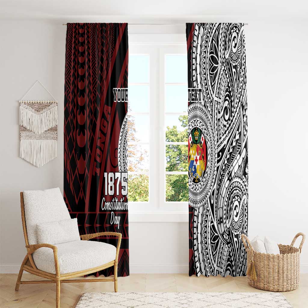 Personalised Tonga Constitution Day 1875 Window Curtain Polynesian Tribal Tattoo LT9 - Polynesian Pride