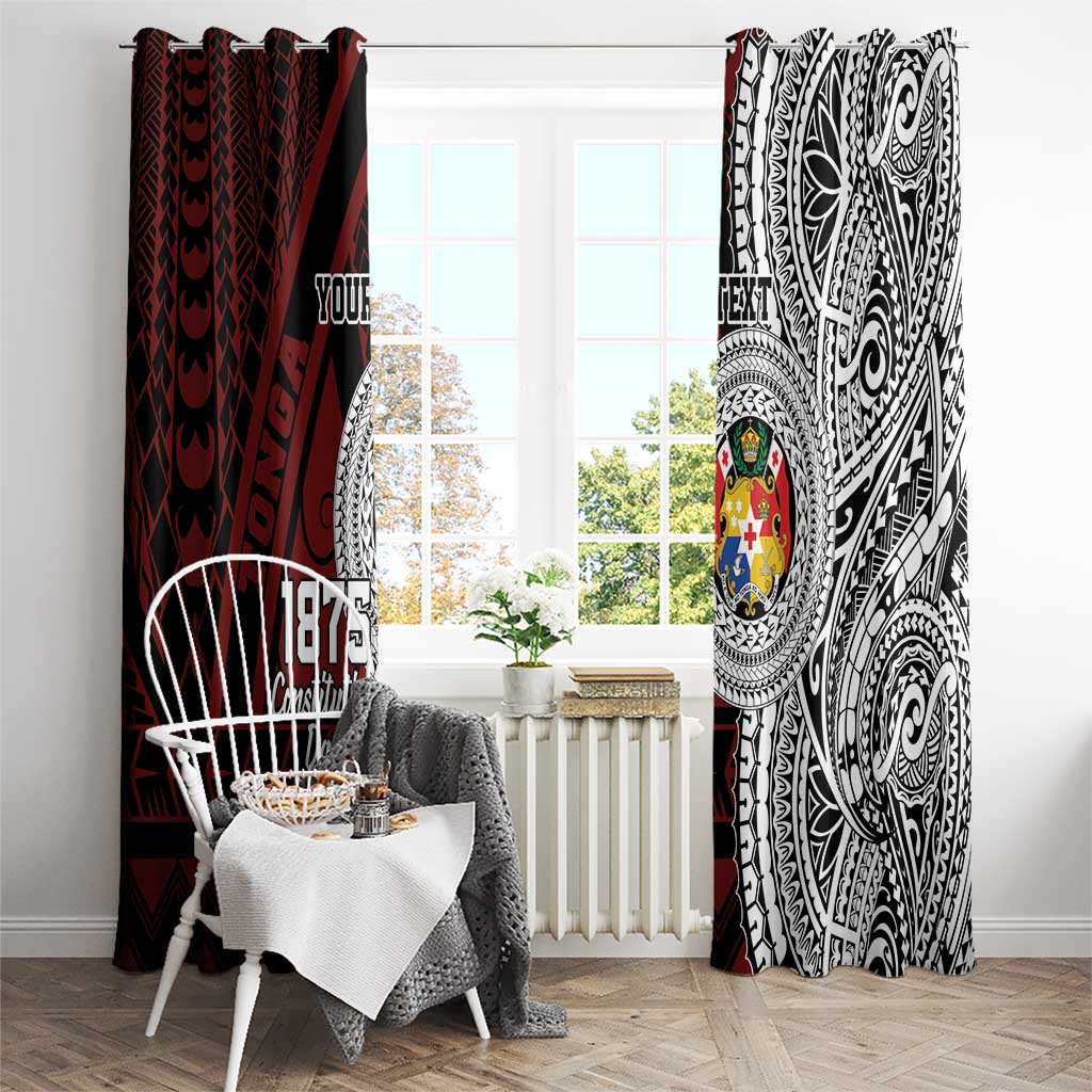 Personalised Tonga Constitution Day 1875 Window Curtain Polynesian Tribal Tattoo LT9 - Polynesian Pride