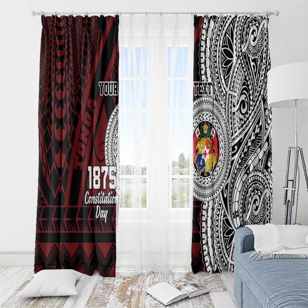 Personalised Tonga Constitution Day 1875 Window Curtain Polynesian Tribal Tattoo LT9 - Polynesian Pride
