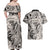 Polynesia Couples Matching Off Shoulder Maxi Dress and Hawaiian Shirt Tribal Polynesian Spirit With Beige Pacific Flowers LT9 - Polynesian Pride