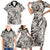 Polynesia Family Matching Short Sleeve Bodycon Dress and Hawaiian Shirt Tribal Polynesian Spirit With Beige Pacific Flowers LT9 Beige - Polynesian Pride