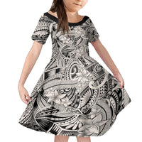 Polynesia Family Matching Tank Maxi Dress and Hawaiian Shirt Tribal Polynesian Spirit With Beige Pacific Flowers LT9 - Polynesian Pride