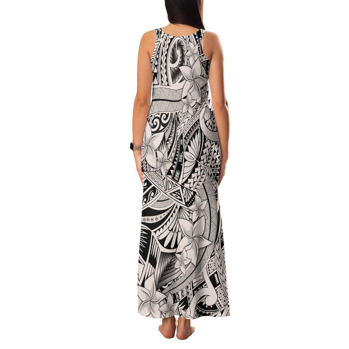 Polynesia Family Matching Tank Maxi Dress and Hawaiian Shirt Tribal Polynesian Spirit With Beige Pacific Flowers LT9 - Polynesian Pride