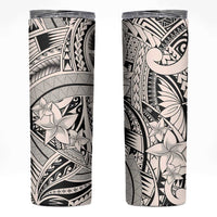 Beige Pacific Flowers Tribal Polynesian Spirit Skinny Tumbler
