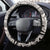 Polynesia Steering Wheel Cover Tribal Polynesian Spirit With Beige Pacific Flowers