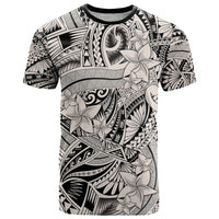Polynesia T Shirt Tribal Polynesian Spirit With Beige Pacific Flowers LT9 Beige - Polynesian Pride