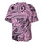 Polynesia Baseball Jersey Tribal Polynesian Spirit With Pink Pacific Flowers LT9 - Polynesian Pride