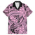 Polynesia Family Matching Mermaid Dress and Hawaiian Shirt Tribal Polynesian Spirit With Pink Pacific Flowers LT9 Dad's Shirt - Short Sleeve Pink - Polynesian Pride