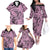 Polynesia Family Matching Off Shoulder Long Sleeve Dress and Hawaiian Shirt Tribal Polynesian Spirit With Pink Pacific Flowers LT9 - Polynesian Pride