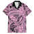 Polynesia Family Matching Off Shoulder Maxi Dress and Hawaiian Shirt Tribal Polynesian Spirit With Pink Pacific Flowers LT9 Dad's Shirt - Short Sleeve Pink - Polynesian Pride