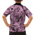 Polynesia Family Matching Off Shoulder Short Dress and Hawaiian Shirt Tribal Polynesian Spirit With Pink Pacific Flowers LT9 - Polynesian Pride