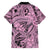 Polynesia Family Matching Off Shoulder Short Dress and Hawaiian Shirt Tribal Polynesian Spirit With Pink Pacific Flowers LT9 - Polynesian Pride